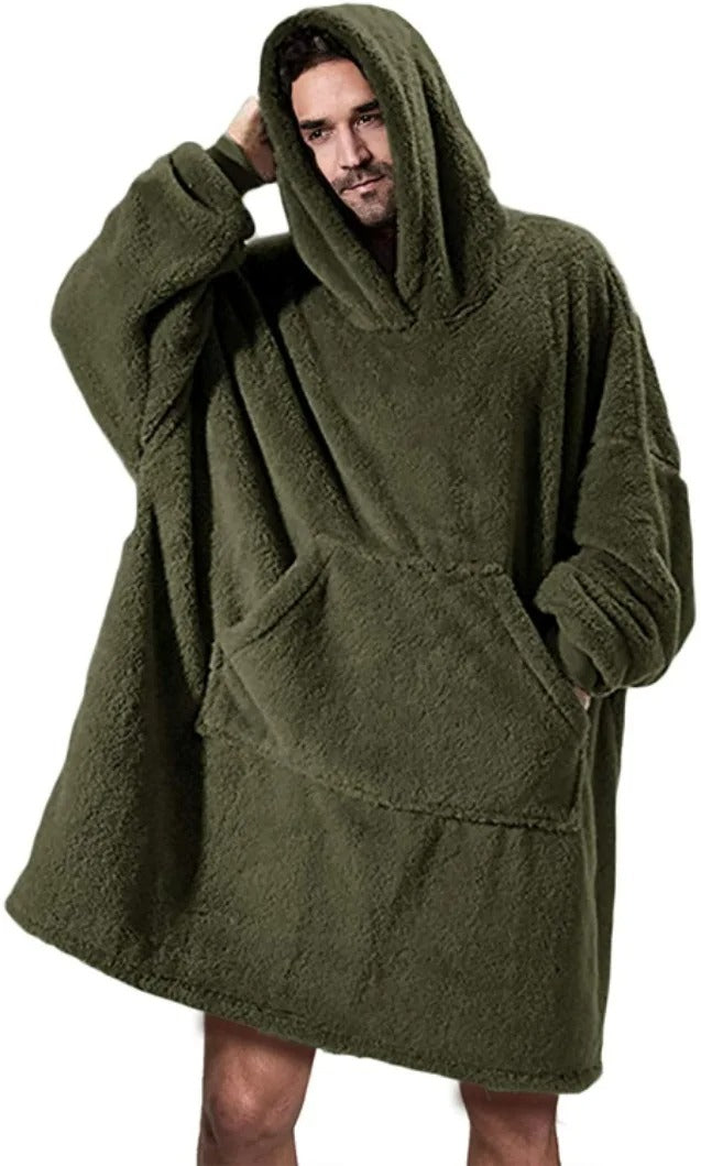 Double-Face Fleece Hoodie Blanket