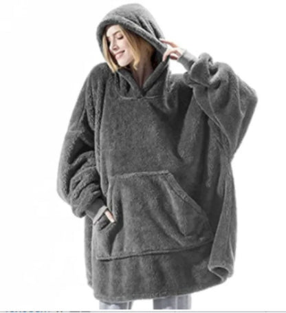 Double-Face Fleece Hoodie Blanket